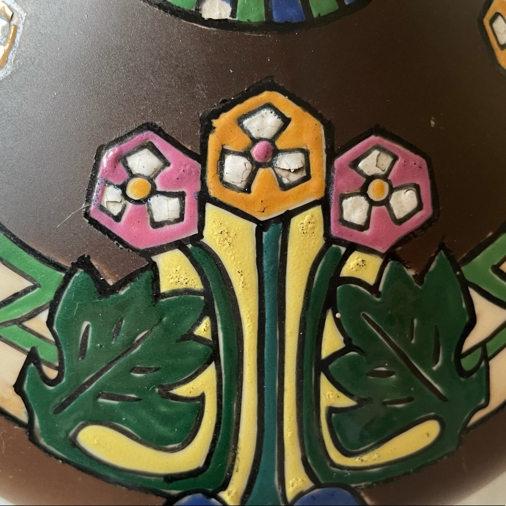 Antique hand painted vase - Picture 8 of 14